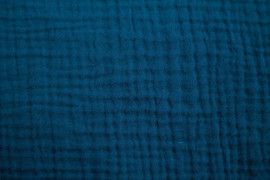 Tissu Double Gaze Bleu Canard -Au Mètre