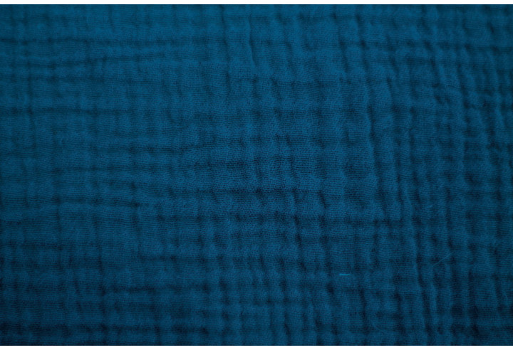 Tissu Double Gaze Bleu Canard -Au Mètre