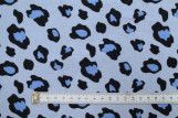 Tissu Flanelle Coton Imprimé Léopard Bleu -Au Mètre
