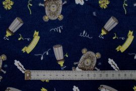 Tissu Flanelle Coton Imprimé Baby Marine -Au Mètre