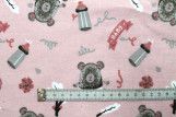 Tissu Flanelle Coton Imprimé Baby Rose -Au Mètre