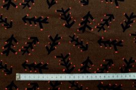 Tissu Flanelle Coton Imprimé Épi Marron -Au Mètre