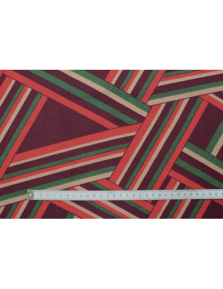 Tissu Flanelle Coton Imprimé Nœud Bordeaux -Au Mètre