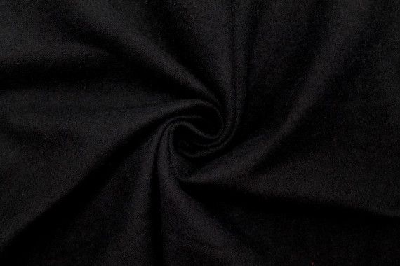 Tissu Flanelle Coton Uni Noir -Au Mètre