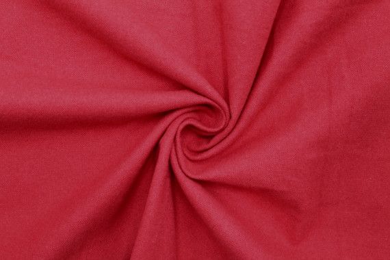 Tissu Flanelle Coton Uni Rouge -Au Mètre