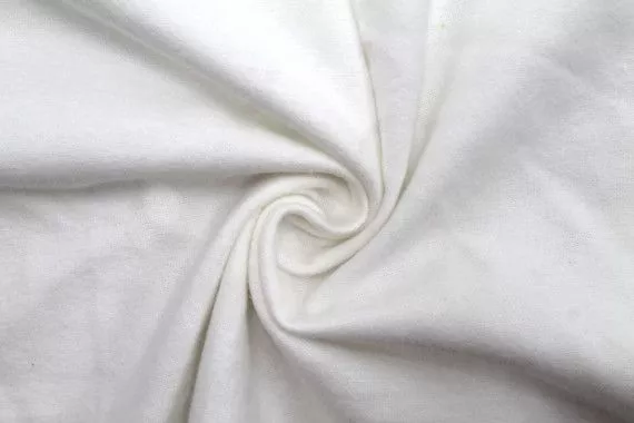 Tissu Flanelle Coton Uni Blanc cassé -Au Mètre