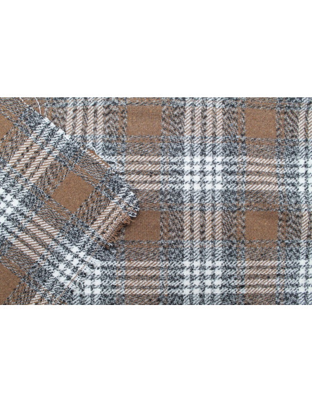 Tissu Lainage Gros Carreaux Camel -Au Mètre