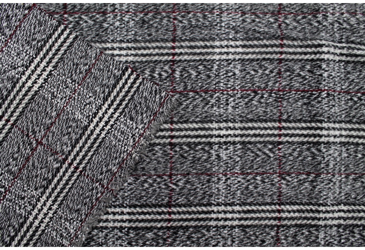 Tissu Lainage Lignées Gris Foncé -Au Mètre