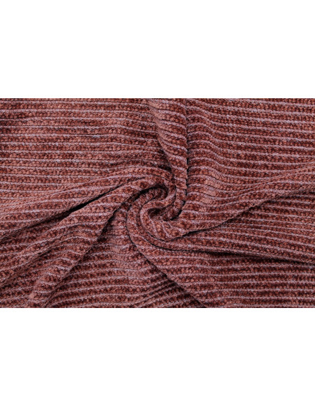 Tissu Maille Tricot Chenille Marron Clair -Au Mètre