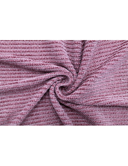 Tissu Maille Tricot Chenille Vieux Rose -Au Mètre