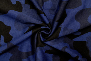 Tissu Maille Milano Camouflage Marine -Au Mètre