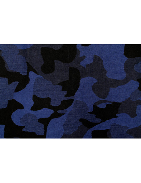 Tissu Maille Milano Camouflage Marine -Au Mètre
