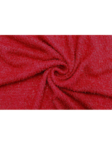 Tissu Maille Pull Lurex Rouge -Au Mètre