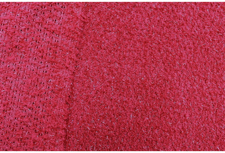Tissu Maille Pull Lurex Rouge -Au Mètre