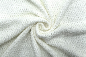 Tissu Maille Pull Lurex Blanc Cassé -Au Mètre