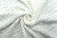 Tissu Maille Pull Lurex Blanc Cassé -Au Mètre