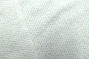 Tissu Maille Pull Lurex Blanc Cassé -Au Mètre 2