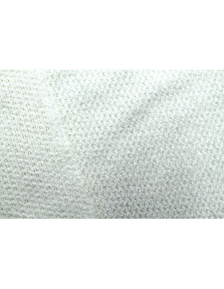 Tissu Maille Pull Lurex Blanc Cassé -Au Mètre