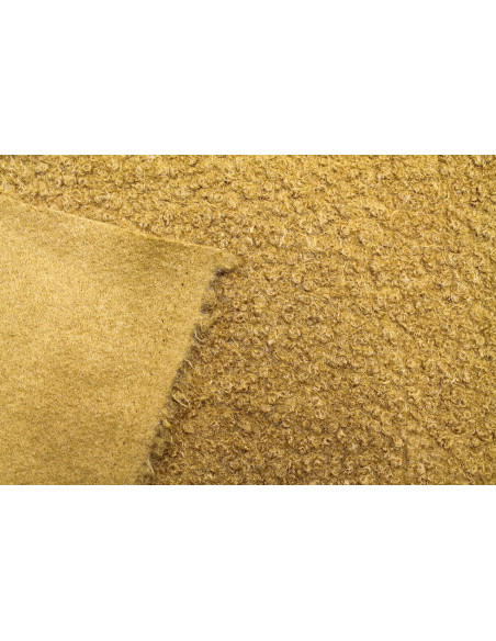Tissu Tweed Bouclette Cara Ocre -Au Mètre