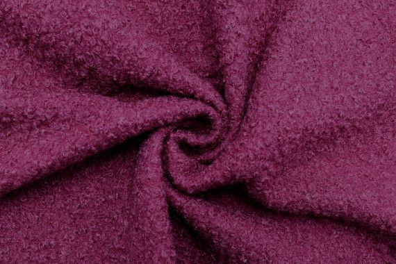 Tissu Tweed Bouclette Cara Rouge Carmin -Au Mètre