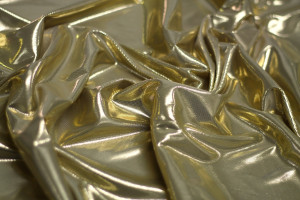 Tissu Lamé Lazer Fluide Or -Au Mètre 2