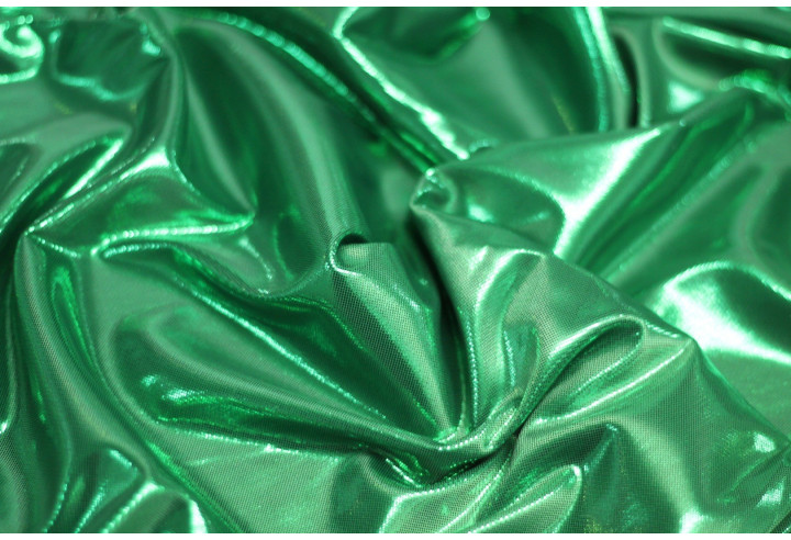 Tissu Lamé Lazer Fluide Vert -Au Mètre