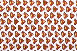 Tissu Coton Cretonne Superman Logo -Au Mètre