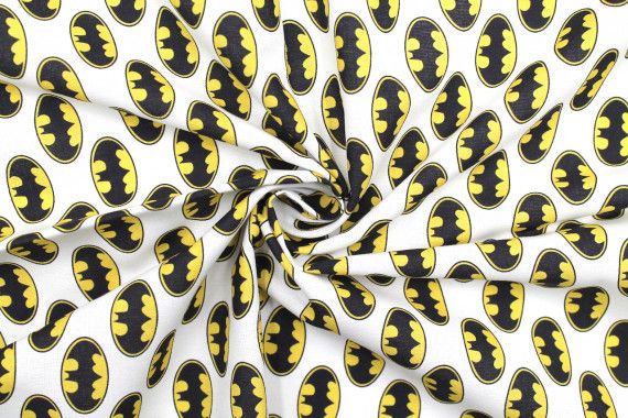 Tissu Coton Cretonne Batman Logo -Au Mètre