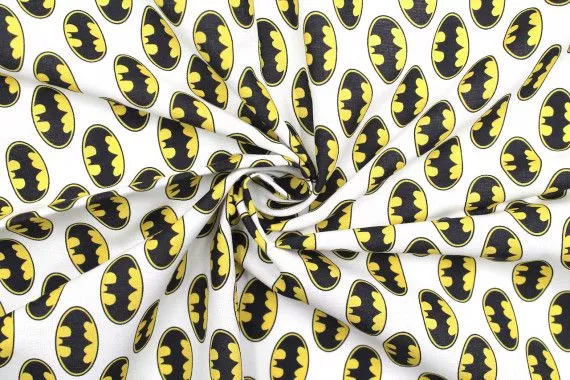Tissu Coton Cretonne Batman Logo -Au Mètre