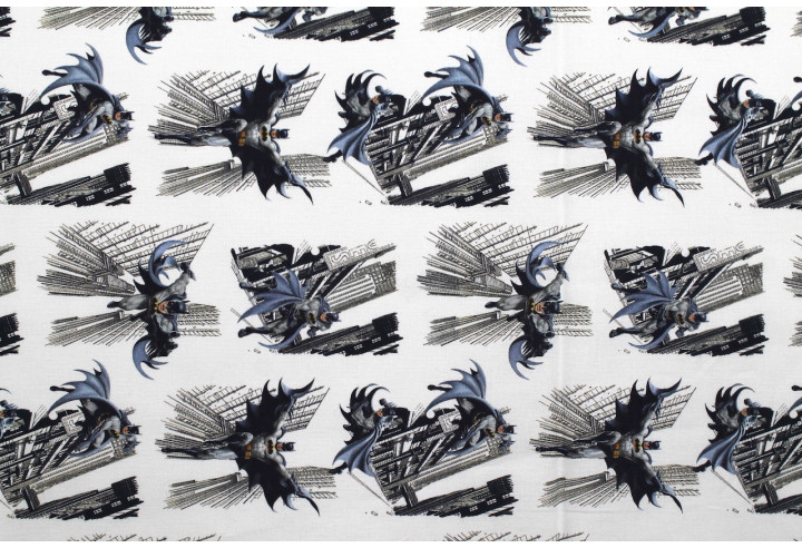 Tissu Coton Cretonne Batman Héro -Au Mètre