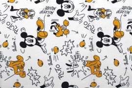 Tissu Coton Cretonne Mickey Bombe à Eau Blanc -Au Mètre