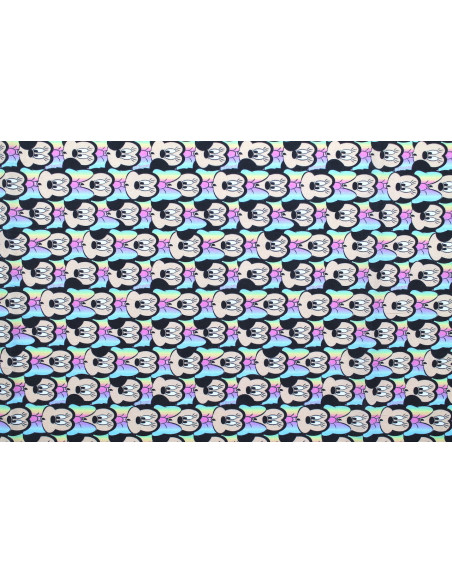 Tissu Coton Cretonne Disney Minnie Illusion -Au Mètre