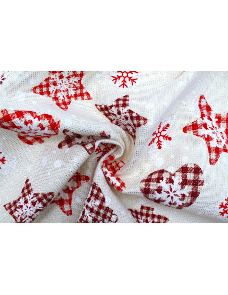 Tissu Bachette Coton Lurex Noël Enjoy -Au Mètre
