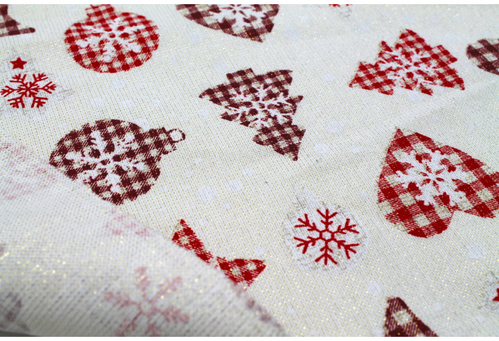 Tissu Bachette Coton Lurex Noël Enjoy -Au Mètre