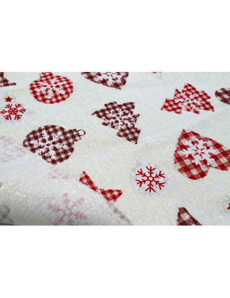 Tissu Bachette Coton Lurex Noël Enjoy -Au Mètre