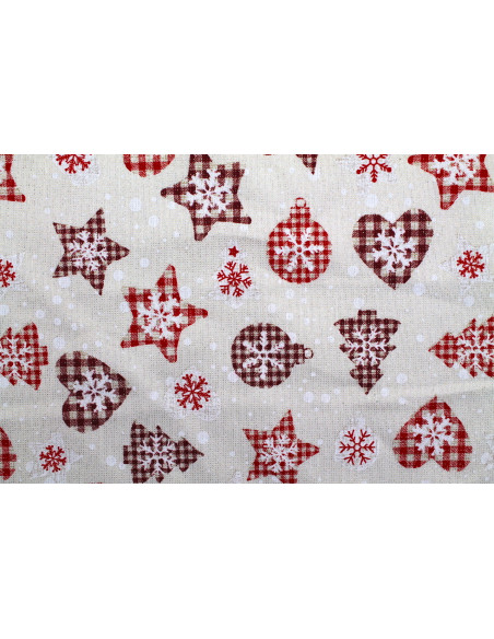 Tissu Bachette Coton Lurex Noël Enjoy -Au Mètre