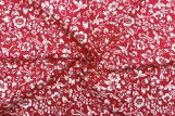 Tissu Popeline Coton Imprimé Oie Royale Rouge -Au Mètre