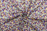 Tissu Popeline Coton Imprimé Bague Space Violet -Au Mètre