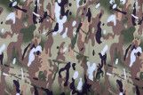 Tissu Popeline Coton Imprimé Camouflage Kaki -Au Mètre