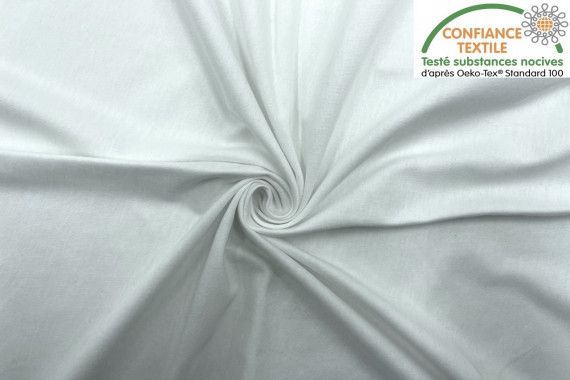 Tissu Jersey Coton Oeko-Tex Uni Gris clair -Au Mètre