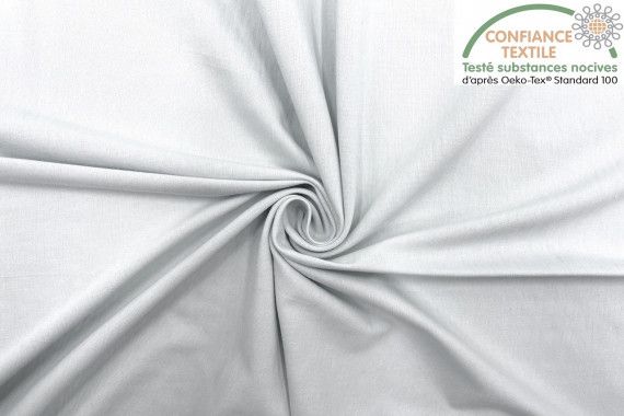 Tissu Jersey Coton Oeko-Tex Uni Blanc -Au Mètre