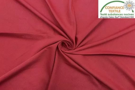 Tissu Jersey Coton Oeko-Tex Uni Rouge -Au Mètre