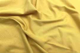 Tissu Jersey Coton Oeko-Tex Uni Moutarde -Au Mètre
