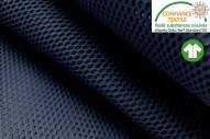 Tissu Filet Coton Bio Oeko-Tex Marine -Au Mètre