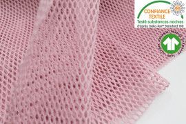 Tissu Filet Coton Bio Oeko-Tex Rose foncé -Au Mètre