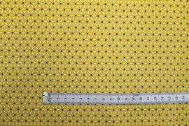 Tissu Cretonne Coton Imprimé StarBar Moutarde -Au Mètre