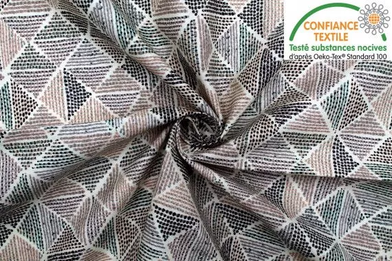 Tissu Cretonne Coton Imprimé Zimbabwe Nude -Au Mètre