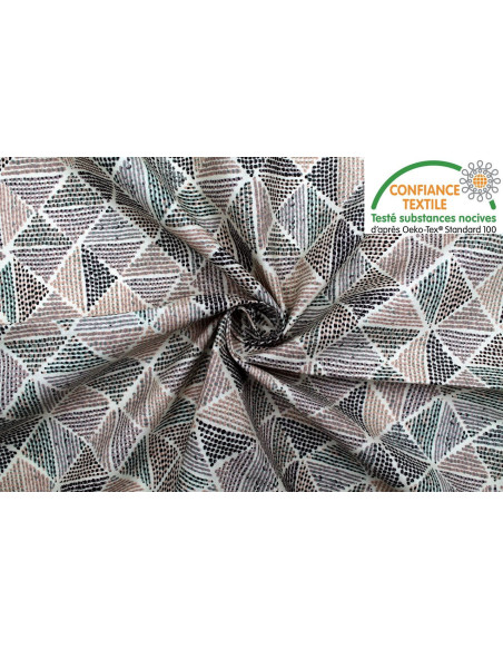 Tissu Cretonne Coton Imprimé Zimbabwe Nude -Au Mètre
