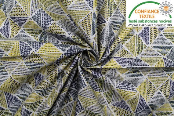 Tissu Cretonne Coton Imprimé Zimbabwe Jaune -Au Mètre