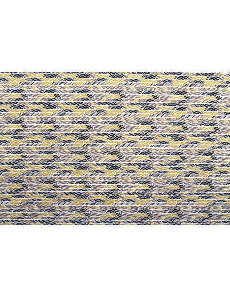 Tissu Cretonne Coton Imprimé Hipi Ocre -Au Mètre
